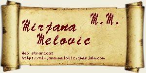 Mirjana Melović vizit kartica